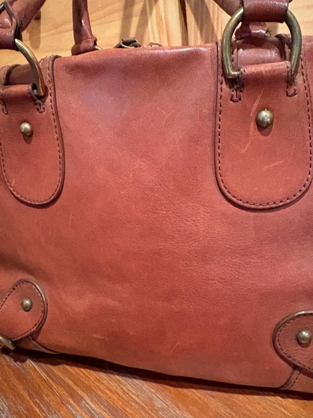 Banana Republic leather bowling-style bag or satchel